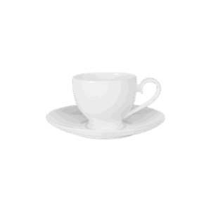 Classic White Coupe Teacup & Saucer